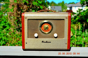 SOLD! - Aug 14, 2015 - BLUETOOTH MP3 READY - Cool Jazz Portable Retro 1951 Airline Model 25-GHM Tube AM Radio Works!
