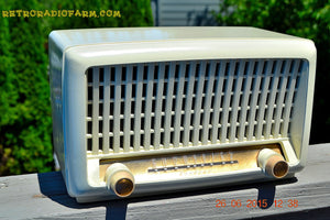 SOLD! - Sept 6, 2015 - BLUETOOTH MP3 READY - Post War Industrial Ivory Retro Deco 1951 Wards Airline Model 15BR-1544A Tube Radio Totally Restored! - [product_type} - Airline - Retro Radio Farm