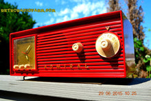 Charger l&#39;image dans la galerie, SOLD! - Dec 4, 2015 - BLUETOOTH MP3 READY - RED Red Red Retro Jetsons 1956 Admiral Model 5B4 Tube AM Clock Radio Totally Restored! - [product_type} - Admiral - Retro Radio Farm