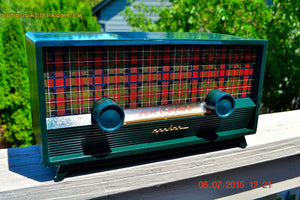 SOLD! - Aug 3, 2015 - SCOTTISH TARTAN Green Retro Vintage 1954 Capehart Model T-54 AM Tube Radio Totally Restored! - [product_type} - Capehart - Retro Radio Farm