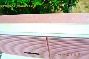 SOLD! - Dec 5, 2015 - BLUETOOTH MP3 READY - DUSTY ROSE METALLIC Mid Century Retro Jetsons Vintage 1960 Sylvania Model 5T18 AM Tube Radio ULTRA RARE! - [product_type} - Sylvania - Retro Radio Farm