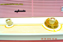 Load image into Gallery viewer, SOLD! - Dec 5, 2015 - BLUETOOTH MP3 READY - DUSTY ROSE METALLIC Mid Century Retro Jetsons Vintage 1960 Sylvania Model 5T18 AM Tube Radio ULTRA RARE! - [product_type} - Sylvania - Retro Radio Farm