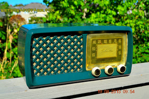 SOLD! - Dec 28, 2015 - GARDEN HOME GREEN Retro Jetsons Vintage 1955 Silvertone Model 2014 AM Tube Radio Totally Restored! - [product_type} - Silvertone - Retro Radio Farm