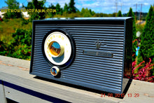Charger l&#39;image dans la galerie, SOLD! - Jan 4, 2016 - CHARCOAL GREY Mid Century Retro Vintage 1960 General Electric Model T-101A AM Tube Radio Totally Restored! - [product_type} - General Electric - Retro Radio Farm
