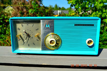 Charger l&#39;image dans la galerie, SOLD! - Sept 2, 2015 - BLUETOOTH MP3 READY - ELECTRIC BLUE Retro Jetsons 1957 Motorola 5C24CW Tube AM Clock Radio Works! - [product_type} - Motorola - Retro Radio Farm