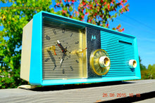 Charger l&#39;image dans la galerie, SOLD! - Sept 2, 2015 - BLUETOOTH MP3 READY - ELECTRIC BLUE Retro Jetsons 1957 Motorola 5C24CW Tube AM Clock Radio Works! - [product_type} - Motorola - Retro Radio Farm