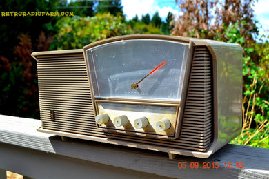 売れました！ - 2015 年 9 月 10 日 - ロフト グレー ミッドセンチュリー レトロ ヴィンテージ 1964 モトローラ モデル B6N AM/FM 真空管ラジオは素晴らしい作品です。