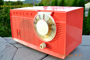 SOLD! - June 4, 2016 - BLUETOOTH MP3 READY - Salmon Pink Retro Mid Century Jetsons Vintage 1958 Philco E-814-124 AM Tube Radio WORKS! - [product_type} - Philco - Retro Radio Farm