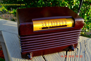 SOLD! - Nov 23, 2015 - BLUETOOTH MP3 READY - Post WWII 1952 Wards Airline Model 05BR-1525C AM Brown Bakelite Tube Radio Totally Restored! - [product_type} - Airline - Retro Radio Farm