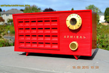 Charger l&#39;image dans la galerie, SOLD! - Sept 25, 2015 - BLUETOOTH MP3 READY - Lipstick Red Retro Jetsons 1955 Admiral Model 5R3 Tube AM Radio Totally Restored! - [product_type} - Admiral - Retro Radio Farm