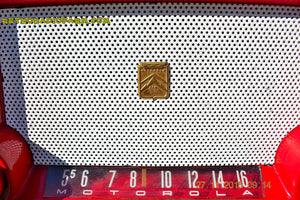 SOLD! - Mar 13, 2016 - CIMARRON RED Dashboard Mid Century Retro Jetsons 1953 Motorola 53H Tube AM Radio Works! - [product_type} - Motorola - Retro Radio Farm