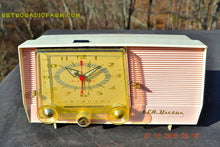 Load image into Gallery viewer, SOLD! - Dec 14, 2015 - BLUETOOTH MP3 READY - Pink and White Retro Jetsons Vintage 1957 RCA C-4FE AM Tube Clock Radio Totally Restored! - [product_type} - RCA Victor - Retro Radio Farm