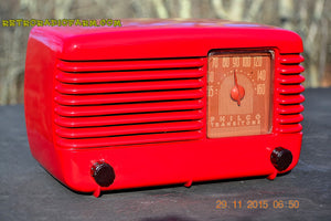 SOLD! - Jan 8, 2016 - LIPSTICK RED Vintage Deco Retro 1948 Philco Transitone 48-200 AM Bakelite Tube Radio Works! Wow! - [product_type} - Philco - Retro Radio Farm