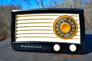SOLD! - Jan 6, 2016 - BLUETOOTH MP3 READY - Black and Ivory Retro Vintage Black Ivory 1951 Admiral 5X13N Tube AM Radio - [product_type} - Admiral - Retro Radio Farm