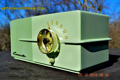 SOLD! - Dec 24, 2015 - CORONADO Moderne 1950 Model 43-8225 AM Tube Radio Pistachio Mid Century Retro Near Mint Works Great! - [product_type} - Coronado - Retro Radio Farm