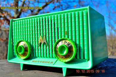 SOLD! - Feb 13, 2016 - Motorola 56R Sea Green 1957 AM Tube Radio Mid Century Vintage Rare! Works Great!