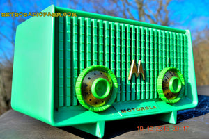 SOLD! - Feb 13, 2016 - Motorola 56R Sea Green 1957 AM Tube Radio Mid Century Vintage Rare! Works Great! - [product_type} - Motorola - Retro Radio Farm