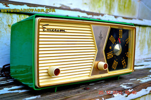 SOLD! - Dec 27, 2015 - PRISTINE EMERALD GREEN  956 Emerson Model 876B Tube AM Radio Mid Century Rare Color Sounds Great! - [product_type} - Emerson - Retro Radio Farm