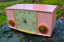 Load image into Gallery viewer, SOLD! - Mar 5, 2016 - PINK MARTINI Vintage Mid Century Retro Jetsons 1959 Bulova Model 170 Tube AM Clock Radio WORKS! - [product_type} - Bulova - Retro Radio Farm
