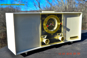 SOLD! - Apr 22, 2016 - BLUETOOTH MP3 READY - Mid Century Retro Ivory 1965 Wards Airline Model 1824A Tube Radio Totally Restored! - [product_type} - Airline - Retro Radio Farm