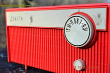 Load image into Gallery viewer, SOLD! - Feb 14, 2016 - BLUETOOTH MP3 READY -  Salmon Pink Retro Mid Century Deco Vintage 1959 Zenith F580 AM Tube Radio Sounds Great! - [product_type} - Zenith - Retro Radio Farm