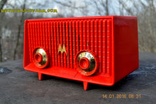 Load image into Gallery viewer, SOLD! - June 19, 2017 - Motorola 56R Bright Red 1957 AM Tube Radio Mid Century Vintage Rare! Works Great! - [product_type} - Motorola - Retro Radio Farm