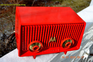 SOLD! - June 19, 2017 - Motorola 56R Bright Red 1957 AM Tube Radio Mid Century Vintage Rare! Works Great!