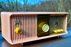 SOLD! - Mar 3, 2016 - MARILYN PINK Retro Jetsons 1957 Motorola 57CC Tube AM Clock Radio Totally Restored! - [product_type} - Motorola - Retro Radio Farm