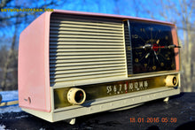 Charger l&#39;image dans la galerie, SOLD! - May 3, 2016 - BEAUTIFUL Powder Pink And White Retro Jetsons 1958 RCA Victor 9-C-71 Tube AM Clock Radio Works Great! - [product_type} - Vintage Radio - Retro Radio Farm