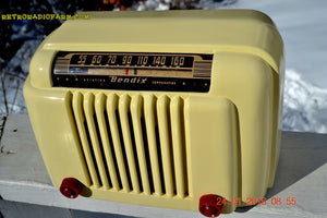 SOLD - Feb 2, 2016 - BLUETOOTH MP3 READY - Smart Looking 1947 Ivory Bendix Aviation Model 526A Bakelite AM Tube AM Radio Totally Restored! - [product_type} - Bendix Aviation - Retro Radio Farm
