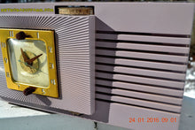 Charger l&#39;image dans la galerie, SOLD! - Feb 20, 2016 - BLUETOOTH MP3 Ready - Lavender Taupe Mid Century Vintage 1948 Telechron Model 8H67 Tube AM Clock Radio Works Great! - [product_type} - General Electric - Retro Radio Farm