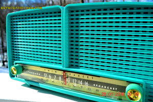 SOLD! - Feb 7, 2016 - BLUETOOTH MP3 READY - Turquoise Retro Mid Century Vintage 1957 RCA Victor Model  8-X-8L AM Tube Radio Sounds Great! - [product_type} - Philco - Retro Radio Farm