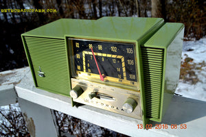 SOLD! - Feb 13, 2016 - OLIVE GREEN Mid Century Retro Vintage 1963 Motorola Model B2-1GQ2942 AM/FM Tube Radio Works Great! - [product_type} - Motorola - Retro Radio Farm