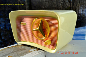 SOLD! - Mar 11, 2016 - SO JETSONS LOOKING Retro Vintage Pink and Black 1959 Travler T-204 AM Tube Radio So Cute! - [product_type} - Travler - Retro Radio Farm
