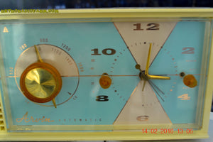 SOLD! - Feb 17, 2016 - BABY BLUE Vintage Antique Mid Century 1961 Arvin Model 5594 Tube AM Clock Radio Restored and Very Rare and Near Mint!! - [product_type} - Arvin - Retro Radio Farm