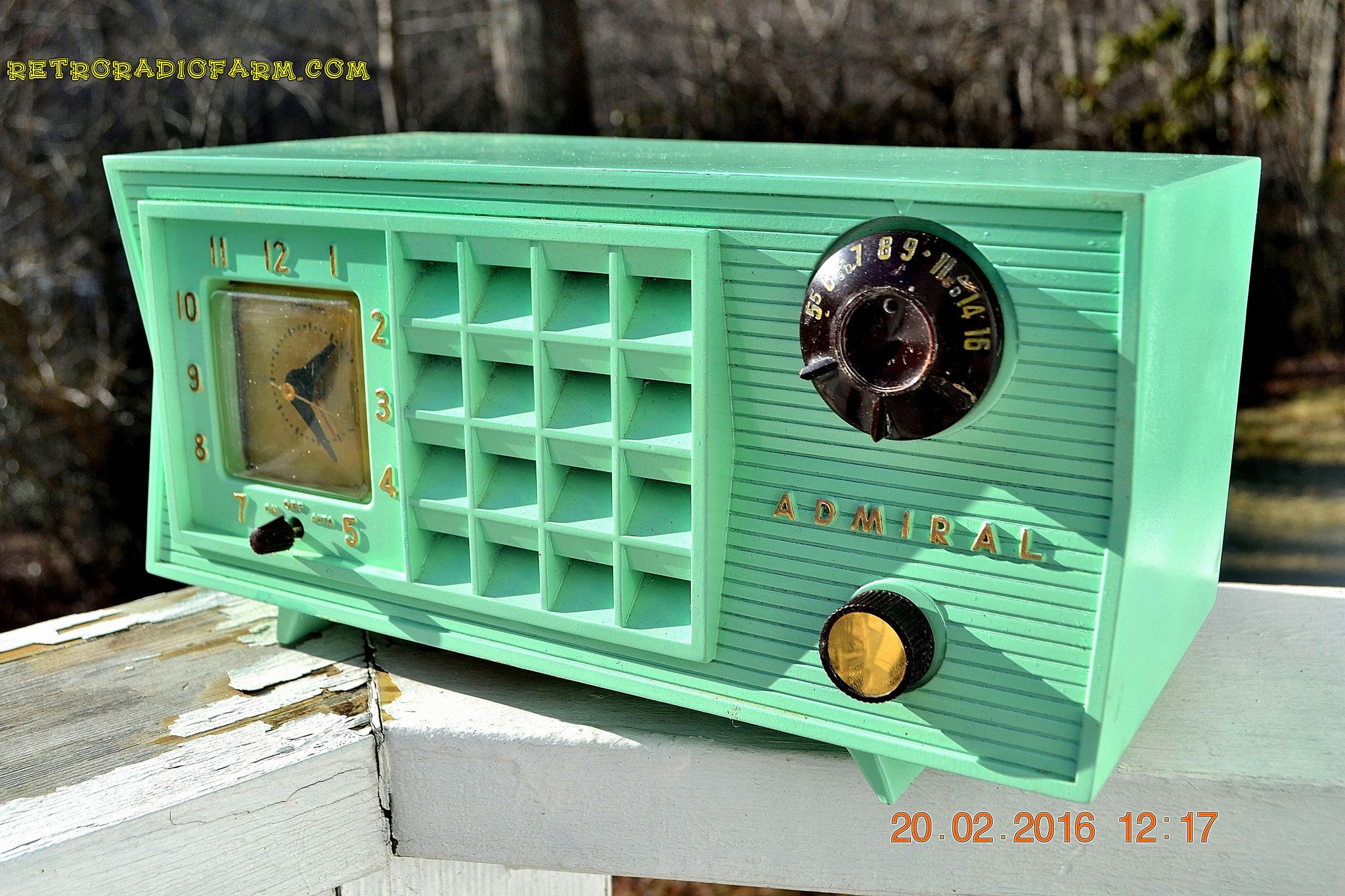 SOLD! - Mar 13,2016 - BLUETOOTH MP3 Ready - Admiral Model 251 955 AM Tube Radio Pistachio Green Retro Jetsons Mid Century Vintage Totally Restored! - [product_type} - Admiral - Retro Radio Farm