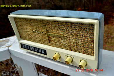 SOLD! -Mar 24, 2016 - BLUETOOTH MP3 READY - Slate Grey Retro Jetsons Vintage 1959 Arvin 2585 AM Tube Radio Immaculate!