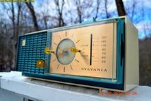 Load image into Gallery viewer, SOLD! - Apr 14, 2016 - SLATE BLUE Mid Century Retro Jetsons 1964 Sylvania Model AK22 Tube AM Clock Radio Totally Restored! - [product_type} - Sylvania - Retro Radio Farm
