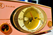 画像をギャラリービューアに読み込む, SOLD! - Oct 22, 2016 - PINK CYCLOPIC Vintage Mid Century Retro Jetsons 1957 Bulova Model 140 Tube AM Clock Radio WORKS! - [product_type} - Bulova - Retro Radio Farm