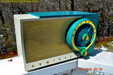 Load image into Gallery viewer, SOLD! - July 19, 2016 -RETROGASM TURQUOISE AND WHITE Retro Jetsons 1956 Admiral Model 5T36 Tube AM Radio Totally Restored! - [product_type} - Admiral - Retro Radio Farm