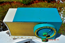 Load image into Gallery viewer, SOLD! - July 19, 2016 -RETROGASM TURQUOISE AND WHITE Retro Jetsons 1956 Admiral Model 5T36 Tube AM Radio Totally Restored! - [product_type} - Admiral - Retro Radio Farm