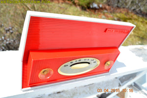 SOLD! - Jan. 10, 2018 - RED AND WHITE Retro Jetsons Vintage 1957 RCA Victor Model 1-X-3B AM Tube Radio Stunning! - [product_type} - RCA Victor - Retro Radio Farm