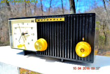 Charger l&#39;image dans la galerie, SOLD! - May 11, 2016 - BLUETOOTH MP3 Ready - EBONY Mid Century Retro Jetsons 1959 Motorola 5C11E Tube AM Clock Radio Totally Restored! - [product_type} - Motorola - Retro Radio Farm