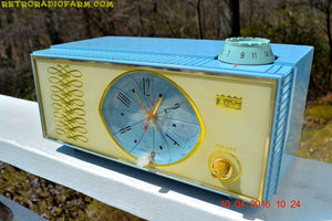 SOLD - Apr 10, 2016 - WEDGEWOOD BLUE Retro Jetsons Vintage 1965 Arvin Model 53R05 AM Tube Clock Radio Works Great Looks Great! - [product_type} - Arvin - Retro Radio Farm