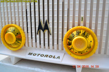Load image into Gallery viewer, SOLD! - Apr 13, 2016 - BLUETOOTH MP3 READY - Alpine White Retro Jetsons 1958 Motorola Model 56R Tube AM Clock Radio Totally Restored! - [product_type} - Motorola - Retro Radio Farm