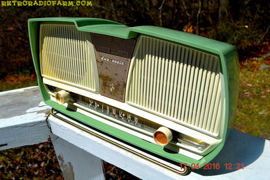SOLD! - Dec. 8, 2017 - SAGE GREEN Wonder Mid Century Retro Antique 1959 Rogers Majestic AM Vacuum Tube Radio Totally Restored!