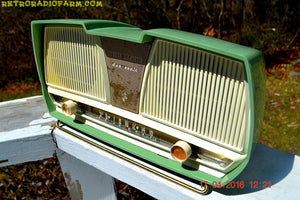 売れました！ - 2017/12/8 - セージグリーン ワンダー ミッドセンチュリー レトロ アンティーク 1959年 ロジャース マジェスティック AM 真空管ラジオ 完全レストア！