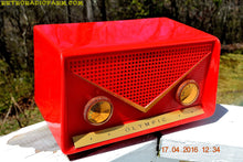 Load image into Gallery viewer, SOLD! - Apr 21, 2016 - FIRE ENGINE Red Mid Century Retro Jetsons 1959 Olympic Model 550-551 Tube AM Radio Works! - [product_type} - Olympic - Retro Radio Farm