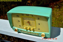 Load image into Gallery viewer, SOLD! - Oct 7, 2016 - MINT GREEN Retro Mid Century 1955 Westinghouse Model H-548T5 AM Tube Radio Alarm Clock Totally Restored! - [product_type} - Westinghouse - Retro Radio Farm