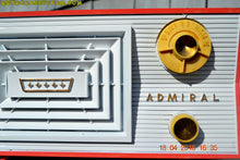 Charger l&#39;image dans la galerie, SOLD! - June 7, 2016 - SALMON and White Mid Century Retro Antique 1956 Admiral Model 5C41 Tube AM Radio Totally Restored! - [product_type} - Admiral - Retro Radio Farm